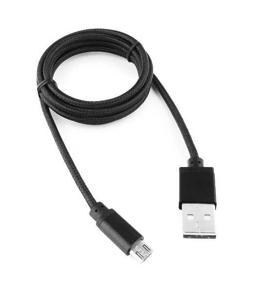 Кабель Gembird USB 2.0 Cablexpert AM/microBM 5P, 1м, нейлоновая оплетка, алюминиевые разъемы, черный, пакет