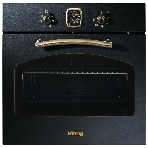 Встраиваемая электрическая духовка Korting OKB 460 RN/59.8 х 59.5 x 56 см, 6 режимов нагрева, аналоговые часы в классическом стиле Frank Muller, таймер, черный+бронза, фото2