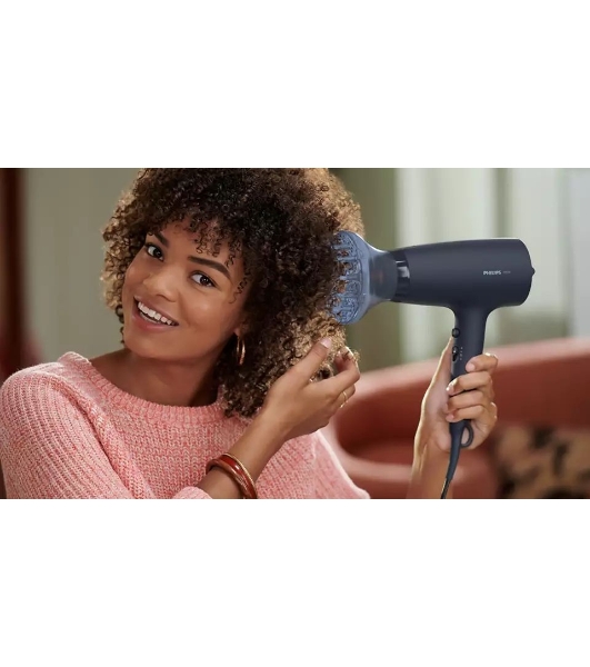 Фен Philips BHD360/20 черный/синий, 2100 Вт, ионизация