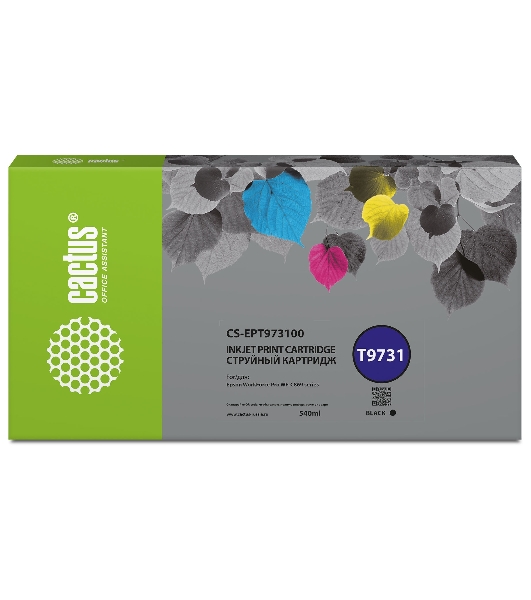 Картридж струйный Cactus CS-EPT973100 T9731 черный (540мл) для Epson WorkForce WF-C869RD3TWFC/WF-C869RDTWF