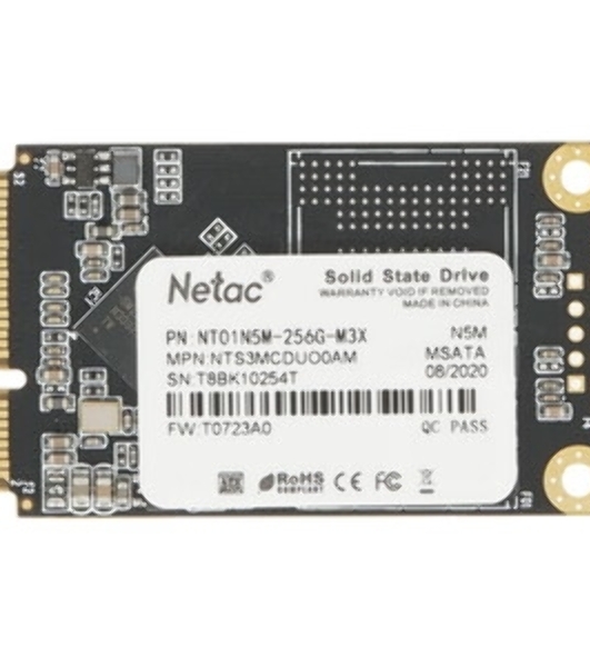 Накопитель SSD Netac N5M, 256Gb, mSATA, R/W 560/520