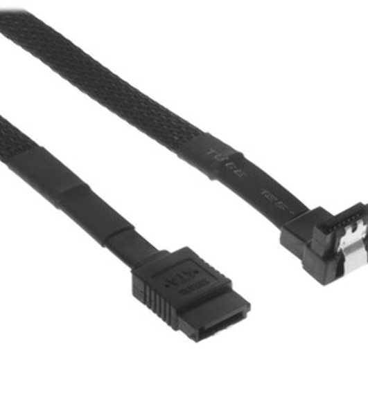 Кабель интерфейсный SATA Cablexpert CC-SATAM-DATA90-BL-50CM, Sata3 7pin/7pin, мет.защелка, угловой разъем, 50 см, черный, пакет