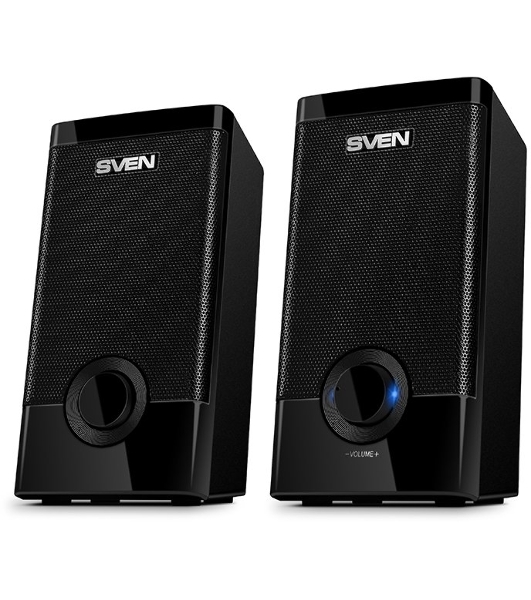 Колонки SVEN 318 черный USB-порт ПК, ноутбука или адаптер 5V DC