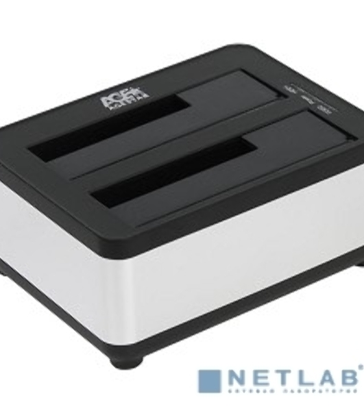Докстанция 2x2,5'/3,5' SATAIII AgeStar 3UBT8 (SILVER) USB 3.0, пластик, серебристый
