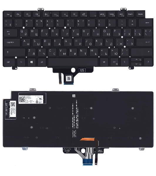 Клавиатура для ноутбука Dell Latitude 7520 9510 9520 черная с подсветкой