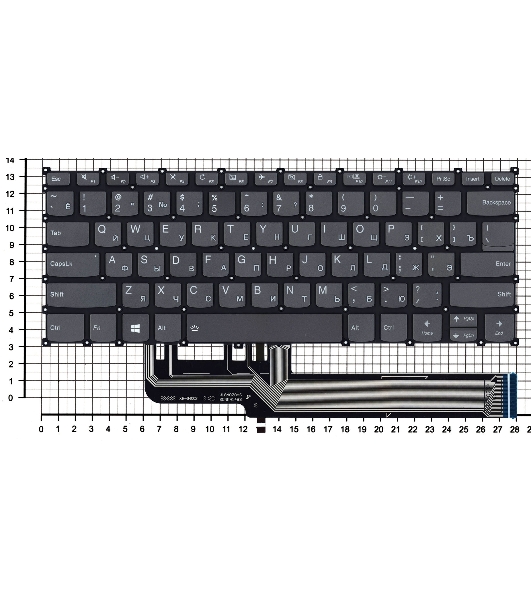 Клавиатура для ноутбука Lenovo XIAOXIN Air-14 2019 540S-14 черная с подсветкой