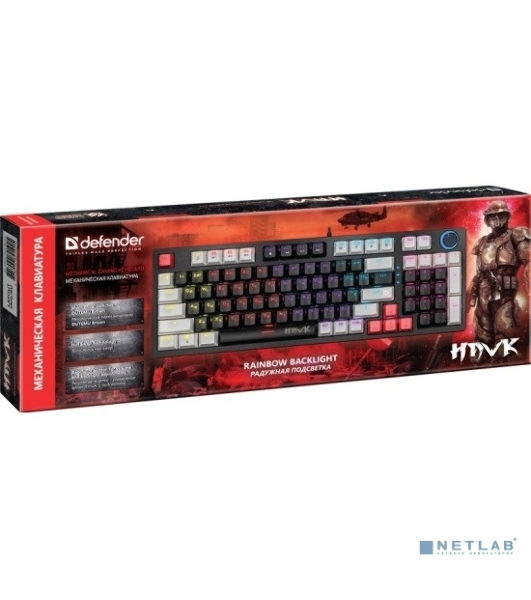 Клавиатура Defender Hawk GK-418 проводная, USB Type-A, чёрный