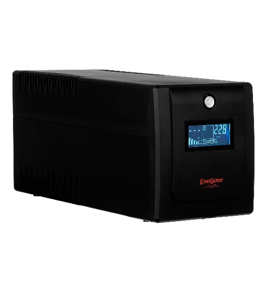 Источник бесперебойного питания ExeGate SpecialPro Smart LLB-1500.LCD.AVR.4SH.USB 1500VA/950W, LCD, AVR, 4*Schuko, USB, черный