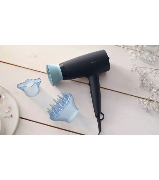 Фен Philips BHD360/20 черный/синий, 2100 Вт, ионизация