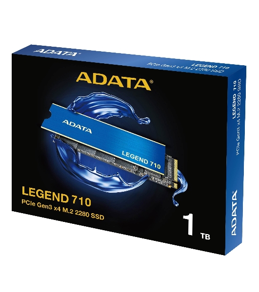 Накопитель SSD ADATA LEGEND 710, 1Tb, PCIe 3.0 x4, M.2 2280, NVMe, R/W 2400/1800, с радиатором