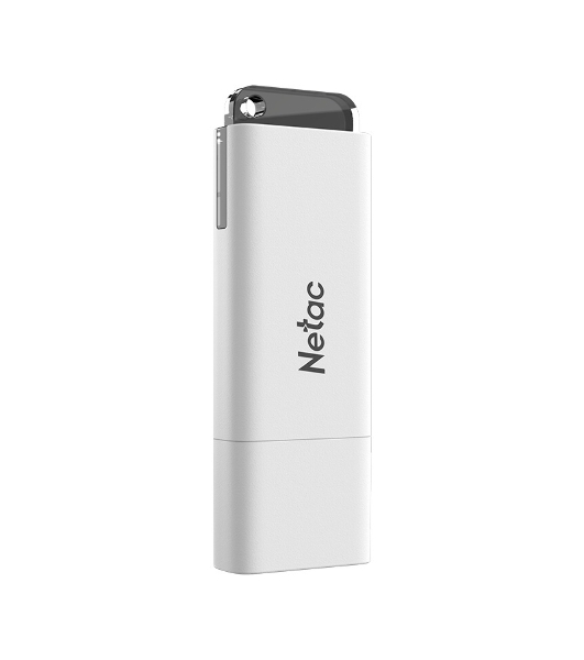 Флешка USB Netac U185 (NT03U185N-016G-20WH), 16Gb, USB 2.0, R/W 25/10, белый/серый
