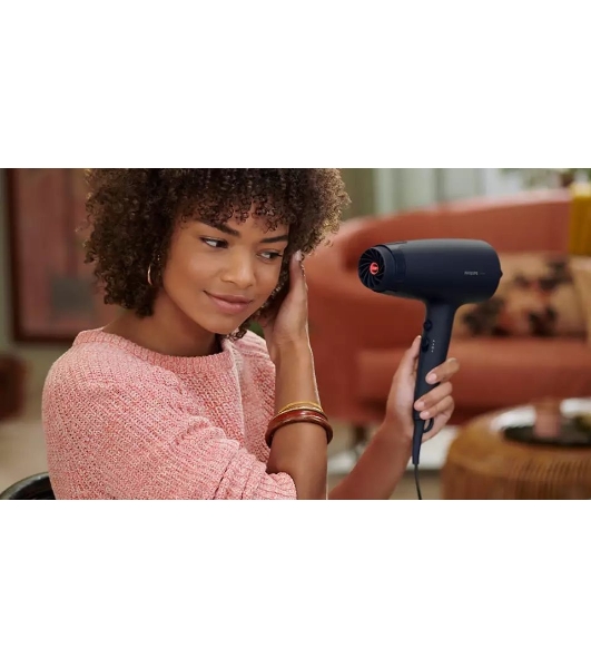 Фен Philips BHD360/20 черный/синий, 2100 Вт, ионизация