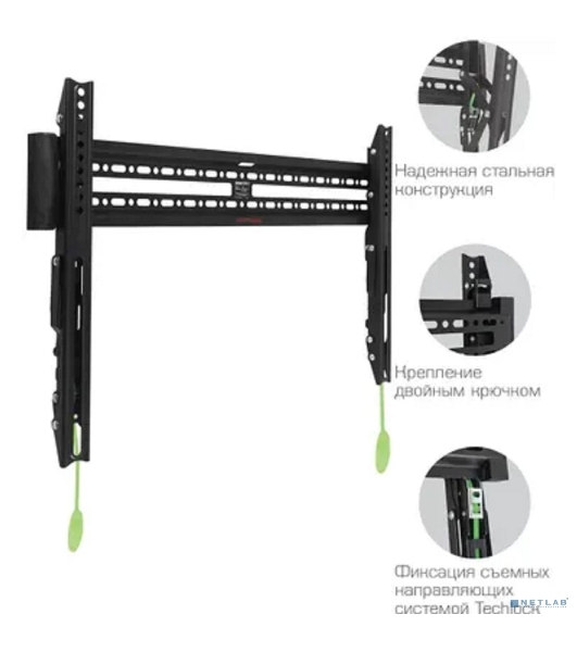Кронштейн Arm media PLASMA-12 черный Кр. стал. наст. для TV 35'-75', max 60 кг, 1 ст св., нак. 0°-12° от ст. 37 мм, max VESA 600x400 мм.
