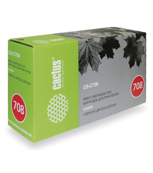 Картридж лазерный Cactus CS-C708 черный (2500 стр.) для Canon i-SENSYS LBP3300/LBP3360