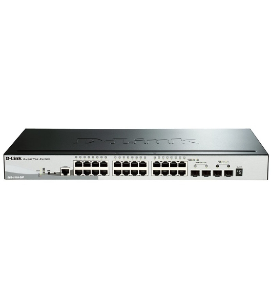 Коммутатор D-Link DGS-1510-28P/A1A, 24×1 Гбит/с + 2×1 Гбит/с SFP + 2×10 Гбит/с SFP+, управляемый