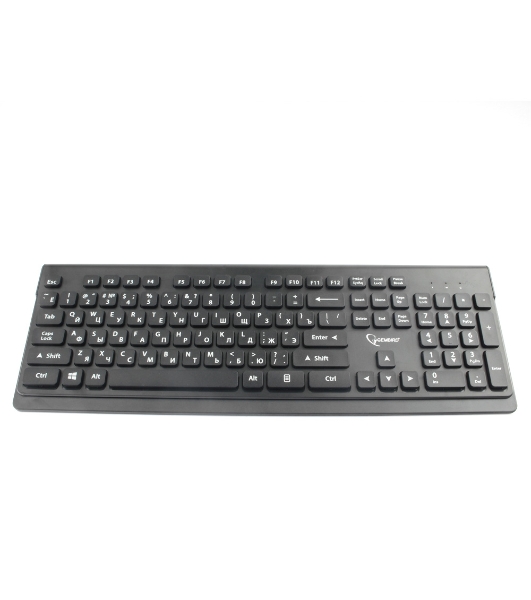 Комплект клавиатура+мышь беспроводные Gembird KBS-7200, черный, 2.4ГГц/10м, 1600 DPI, мини-приемник- USB