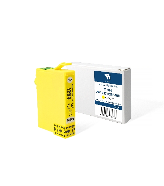Картридж струйный NVPrint T1284 (NV-C13T12844011) Yellow для Epson Stylus SX125/S22/BX305F/SX420W (13 мл) совместимый