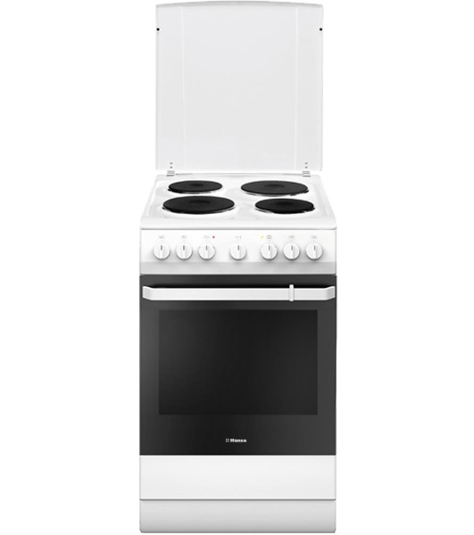 Плита электрическая Hansa FCEW54109 белый, конфорок 4 шт, духовка 65 л, 50 см x 85 см x 60 см