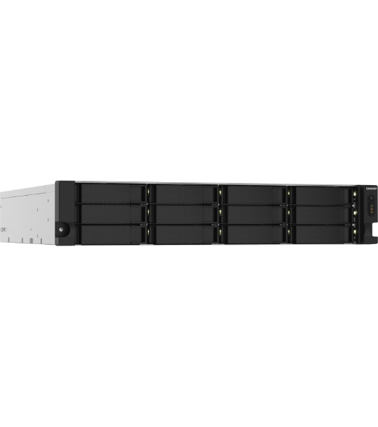 Сетевое хранилище без дисков SMB QNAP TS-1232PXU-RP-4G 12-Bay quad-core 64-bit AL324 1.7 GHz rackmount NAS with 250W redundant PSU, 4Gb DDR4 UDIMM RAM (max 1x16GB), SATA 6Gb/s, 2x 10GbE SFP+ LAN, 2x2.5 GbE LAN, 1x PCIe Gen2 x2 slot. W/o RAIL-B02