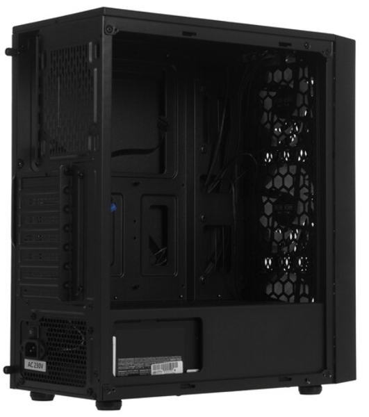 Компьютерный корпус Miditower ExeGate EVO-8243-EVO800 (ATX, БП EVO800RGb с вент. 12 см, 2хUSB+1хUSB 3.0, черный, 3 вент. с RGb подсветкой, боковая панель - закаленное стекло)