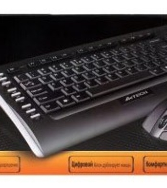 Комплект клавиатура+мышь A4TECH 9300F беспроводной, USB, 2000 DPI, чёрный