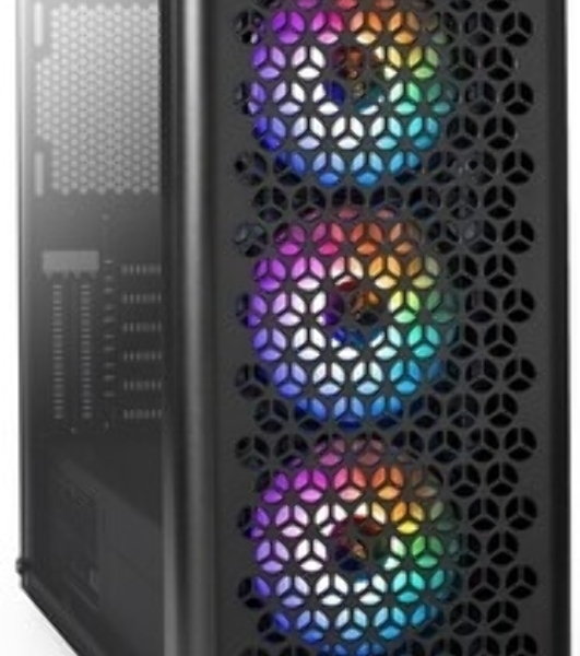 Компьютерный корпус Miditower ExeGate EVO-9202-NPX600 (ATX, БП 600NPX с вент. 12 см, с окном, 1*USB+1*USB 3.0, аудио, 3 вент. 12см с RGb подсветкой)