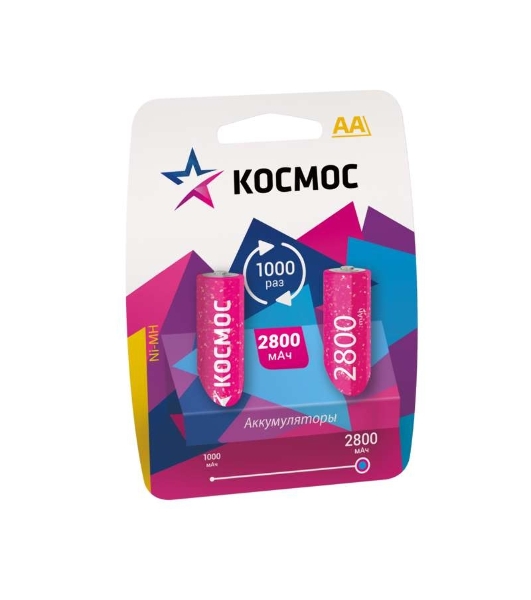 Аккумулятор Космос KOCR6NIMH2800MAH2BLR6 NiMn 2800мА·ч BP-2(блист.2шт.) ЦЕНА ЗА 1 шт