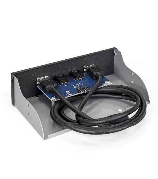 Планка USB на переднюю панель ExeGate EX289291RUS U5H-627, 5,25', 2*USB3.0+2*HD Audio, черная, металл, подсоед. к MB