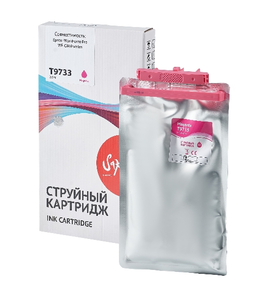 Контейнер с чернилами Sakura C13T973300 (T9733 M) для Epson, пурпурный, 22000 к.