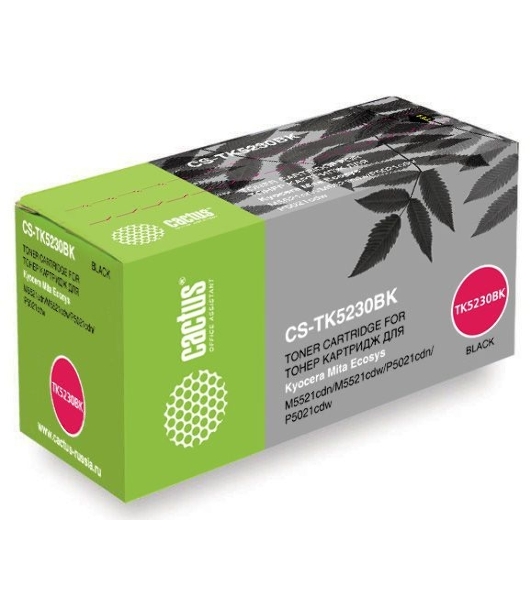 Картридж лазерный Cactus CS-TK5230BK черный (2600 стр.) для Kyocera Ecosys M5521cdn/M5521cdw/P5021cdn/P5021cdw