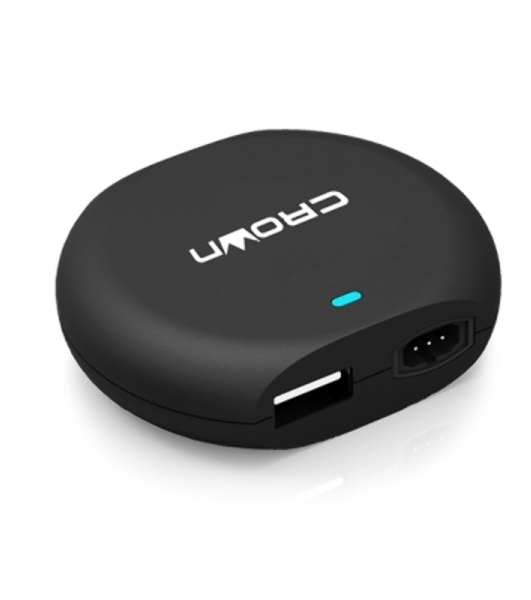 Зарядное устройство для ноутбука CROWN USB CMLC-3294 черный (Автомобильное 12V, 90W 15-20V, порт USB 5V 2.1A)
