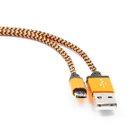 Кабель Gembird USB 2.0 Cablexpert AM/microBM 5P, 1м, нейлоновая оплетка, алюминиевые разъемы, оранжевый, пакет, фото3