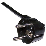 Шнур питания LANMASTER C19-Schuko угловая, 3х1.5, 220В, 16А, черный, 1 метр, фото 1