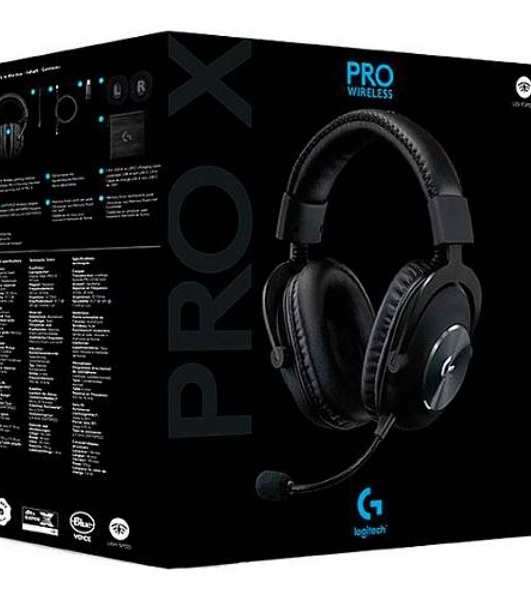Гарнитура Logitech G PRO X чёрный, беспроводная, USB, подвижный микрофон, отсоединяемый кабель 2 м