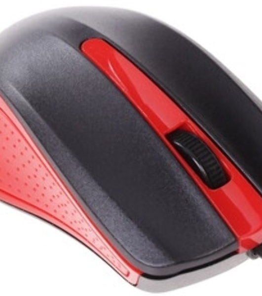 Мышь проводная Oklick 225M черный/красный, 1200 dpi, USB, кнопки - 3