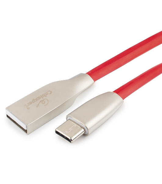 Кабель USB2.0 Cablexpert CC-G-USBC01R-1M, AM/Type-C, серия Gold, длина 1м, красный, блистер