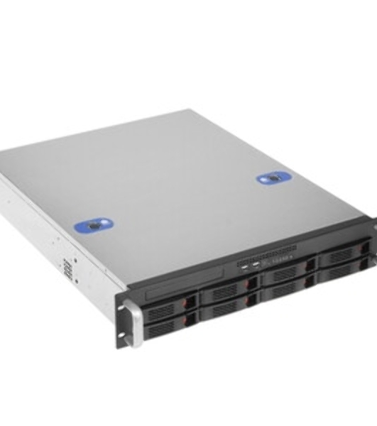 Серверный корпус ExeGate Pro 2U550-HS08 RM 19', высота 2U, глубина 550, без БП, 8xHotSwap, USB
