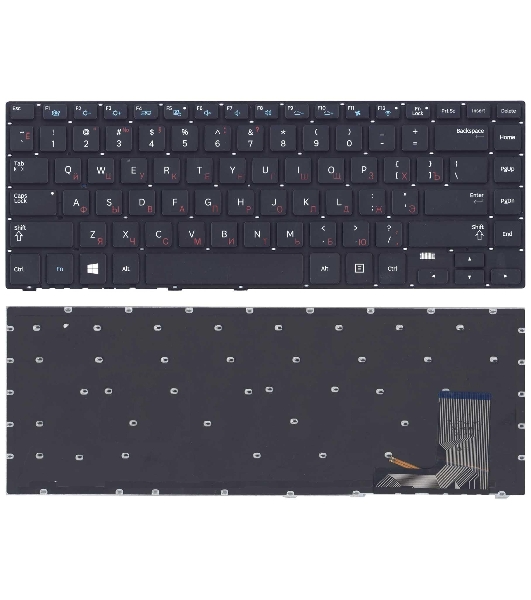Клавиатура для ноутбука Samsung 470R4E, черная с подсветкой