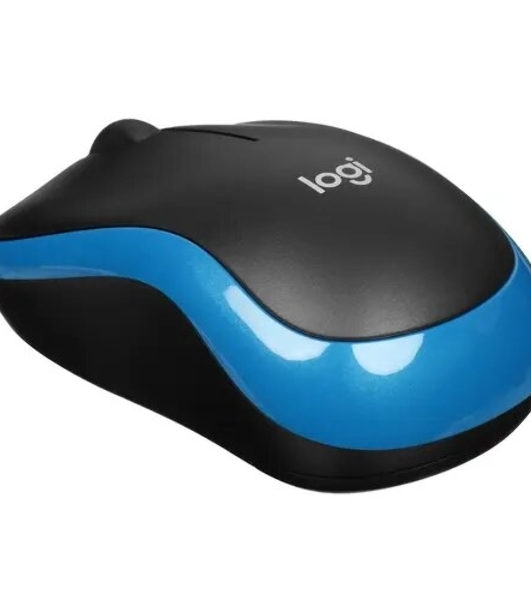 Мышь беспроводная Logitech M185 синий, 1000 dpi, радиоканал, USB, кнопки - 3
