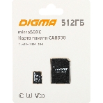 Флеш карта microSDXC 512Gb Class10 Digma CARD30 + adapter, фото2