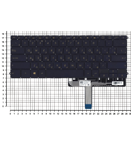 Клавиатура для ноутбука Asus ZenBook 3 Deluxe UX490UA черная с подсветкой