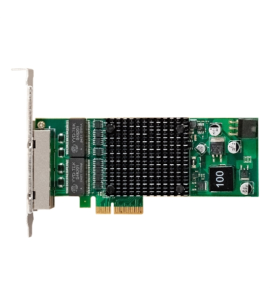 Сетевой адаптер ExeGate EXE-I350-T4V2-PoE (PCI-E x4 v2.1, порты 4xRJ45 PoE (медные, с поддержкой PoE), 10/100/1000Mbps, Gigabit Frame Grabber NIC Intel Chipset NHI350AM4)