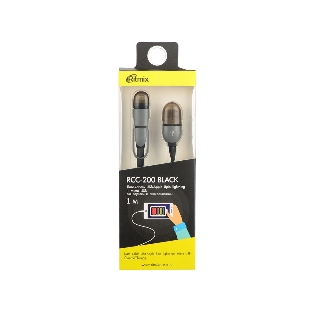 Кабель RITMIX Кабель 2в1 MicroUSB+Lightning 8pin-USB для синхронизации/зарядки, 1м черный (RCC-200)