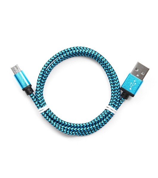 Кабель Gembird USB 2.0 Cablexpert AM/microBM 5P, 1м, нейлоновая оплетка, алюминиевые разъемы, синий, пакет