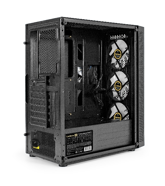Компьютерный корпус Miditower ExeGate EVO-5001A-700NPX (ATX, БП 700NPX с вент. 12 см, 2хUSB+1хUSB 3.0+HD Audio, черный, 3 вент.12см с RGb подсветкой, боковая панель - закаленное стекло)