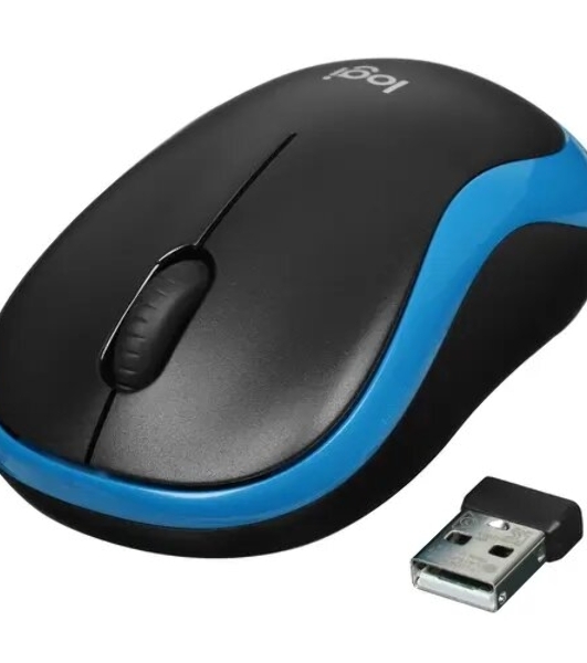Мышь беспроводная Logitech M185 синий, 1000 dpi, радиоканал, USB, кнопки - 3
