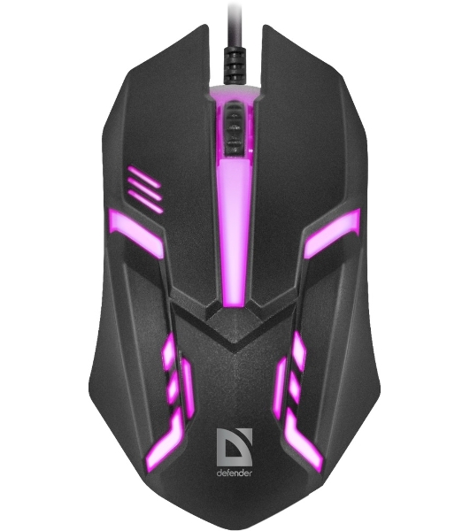 Мышь проводная Defender Cyber MB-560L черный, 1200 dpi, USB, кнопки - 3