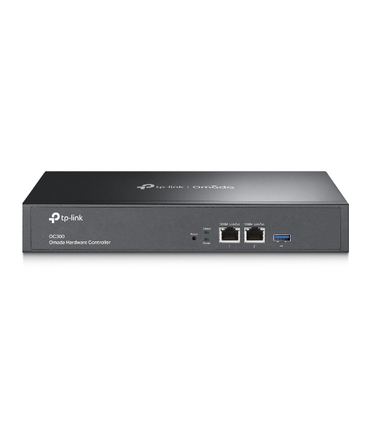 Контроллер TP-Link Omada hardware Controller OC300, 2 gigabit ethernet ports, 1 USB 3.0 port, managed up to 500 Omada Access Points/Switch/Gateway, support batch configuration, firmware upgradation, intelligent network monitoring and captive portal, easy management via Omada APP/Web UI/Cloud access.