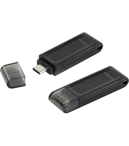 Флешка USB Kingston DataTraveler DT70 (DT70/128Gb), 128Gb, USB Type-C 3.2, R/W 70/45, черный