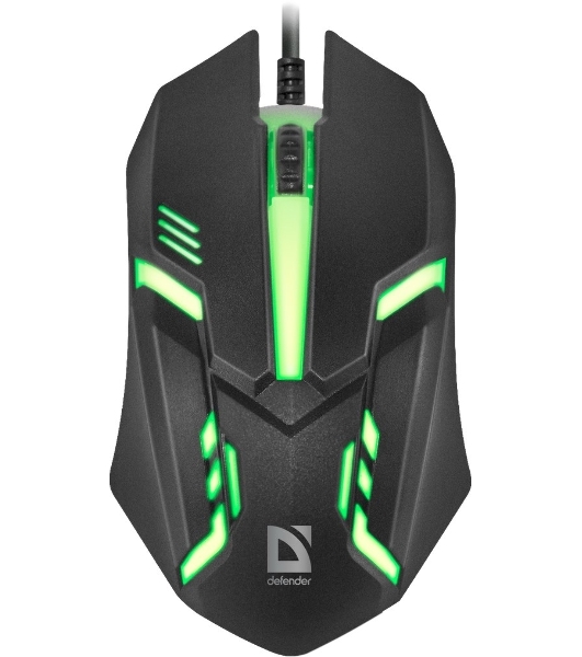Мышь проводная Defender Cyber MB-560L черный, 1200 dpi, USB, кнопки - 3